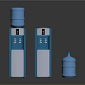 Blue and White Floor Standing Water Dispensers with Water Bottles in Modern Design