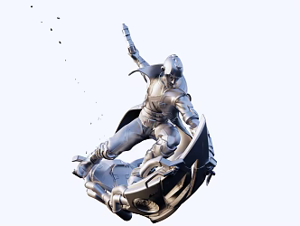 Modern Sculpture Surf Warrior Sculpture 3d model