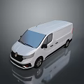 White Renault Commercial Van With Modern Exterior And Reflective Surface Design