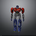 Modern Detailed Red Blue Robot Action Figure With Silver Mechanical Components