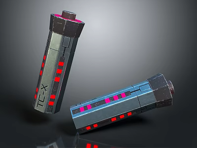 Portable Daily Use Electrical Devices With Red And Blue LED Lights 3d model