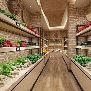 Modern supermarket vegetable store container vegetables 3d model