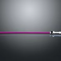 Purple Lightsaber Weapon With Silver Hilt On Reflective Gray Background