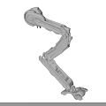 Gray Mechanical Arm 3D Model With Detailed Structure On Black Background 3d model