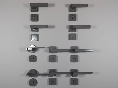 Modern Door Handles With Various Contemporary Designs And Stylish Finishes 3d model