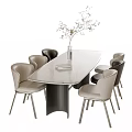 Modern Dining Table Chair Combination Dining Table Chair 3d model