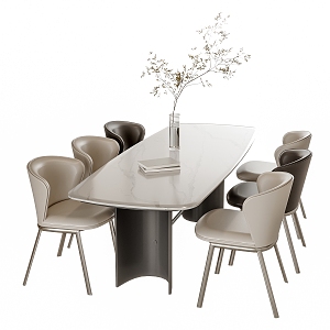 Modern Dining Table Chair Combination Dining Table Chair 3d model