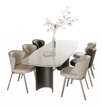 Modern Dining Table Chair Combination Dining Table Chair 3d model