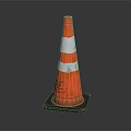 Orange And White Striped Traffic Cone With Rubber Base For Road Safety