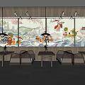 Japanese-style Japanese food store card holder wine cabinet 3d model