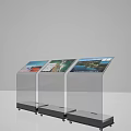 Commercial Equipment Standing Digital Display Screens With Transparent Design And Wheels For Business Use