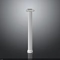 White Classical Column With Fluted Shaft And Decorative Capital On Gray Background 3d model