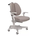 Ergonomic Gray Office Desk And Chair Combination With Adjustable Armrests And Casters