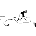 Modern Microphone Headset Mike 3d model