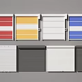 Various Colored Roller Shutters With Striped And Solid Designs For Exteriors