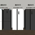 Midea Refrigerators Featuring Model 283 and 605 with Different Dimensions and Sizes