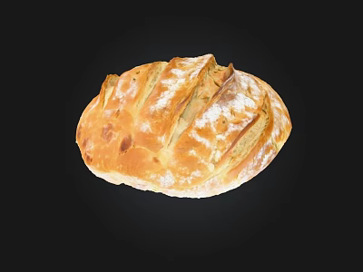 Fresh Baked Artisan Bread With Golden Crust And Flour Dusted Surface 3d model