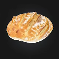 Fresh Baked Artisan Bread With Golden Crust And Flour Dusted Surface 3d model