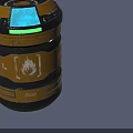 Yellow Black Fuel Storage Barrel Featuring Warning Stripes Digital Display Household Utility Container