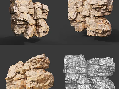 Natural Stone And Wood Texture Design Elements For Interior Decoration Projects 3d model