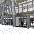 Station Center Building With Large Glass Windows Modern Exterior And Glass Door Entrance