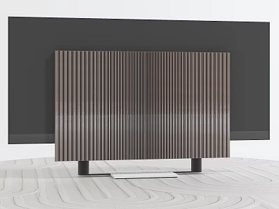Modern TV with Striped Wooden Panel on Textured Surface Design 3d model Modern TV with Striped Wooden Panel on Textured Surface Design 3d model