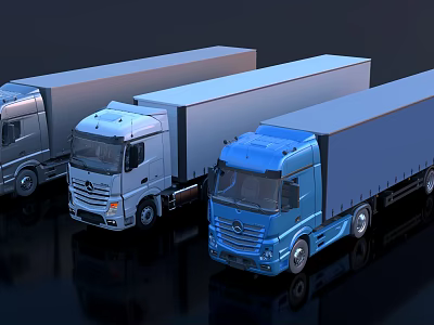 Truck Mercedes-Benz Truck Head Actros Cargo Truck Logistics Truck Trailer Container Truck Large Truck Van Trailer 3d model