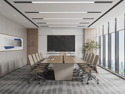 Meeting Room Conference Table Background Wall Small Conference Table model