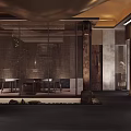 Elegant Private Box Interior With Wooden Elements Glass Partitions Dining Table Chairs And Warm Lighting