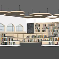 Library Reading Room Bookcase Bookshelf Books Children's Library 3d model
