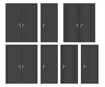 Modern password door single door double door password door mother door 3d model