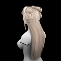 Game Movie Female Character Blonde Twin Tails White Flower Headpiece Bare Upper Body Black Background