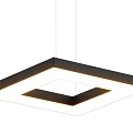Modern Geometric Square Chandelier With Black Frame And White Lighting Panel 3d model