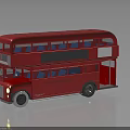 Red Double Decker Bus With Classic Two Story Structure And Shiny Red Exterior