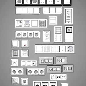 Modern Switch Socket Panel 3d model