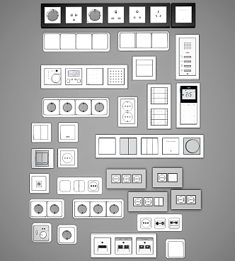 Modern Switch Socket Panel 3d model