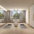 Modern Fitness Studio Interior For Supermoms With Sofa And Plant