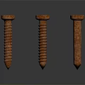 Rusty Metal Screws As Essential Hardware Tools For Construction And Repair 3d model