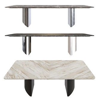 Modern Rock Plate Dining Table Long Table 3d model