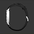 Stylish Modern Watch With Black Leather Strap Silver Dial And Transparent Glass