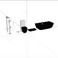 Modern Black Bathroom Set with Bathtub Washbasin Toilet And Shower System