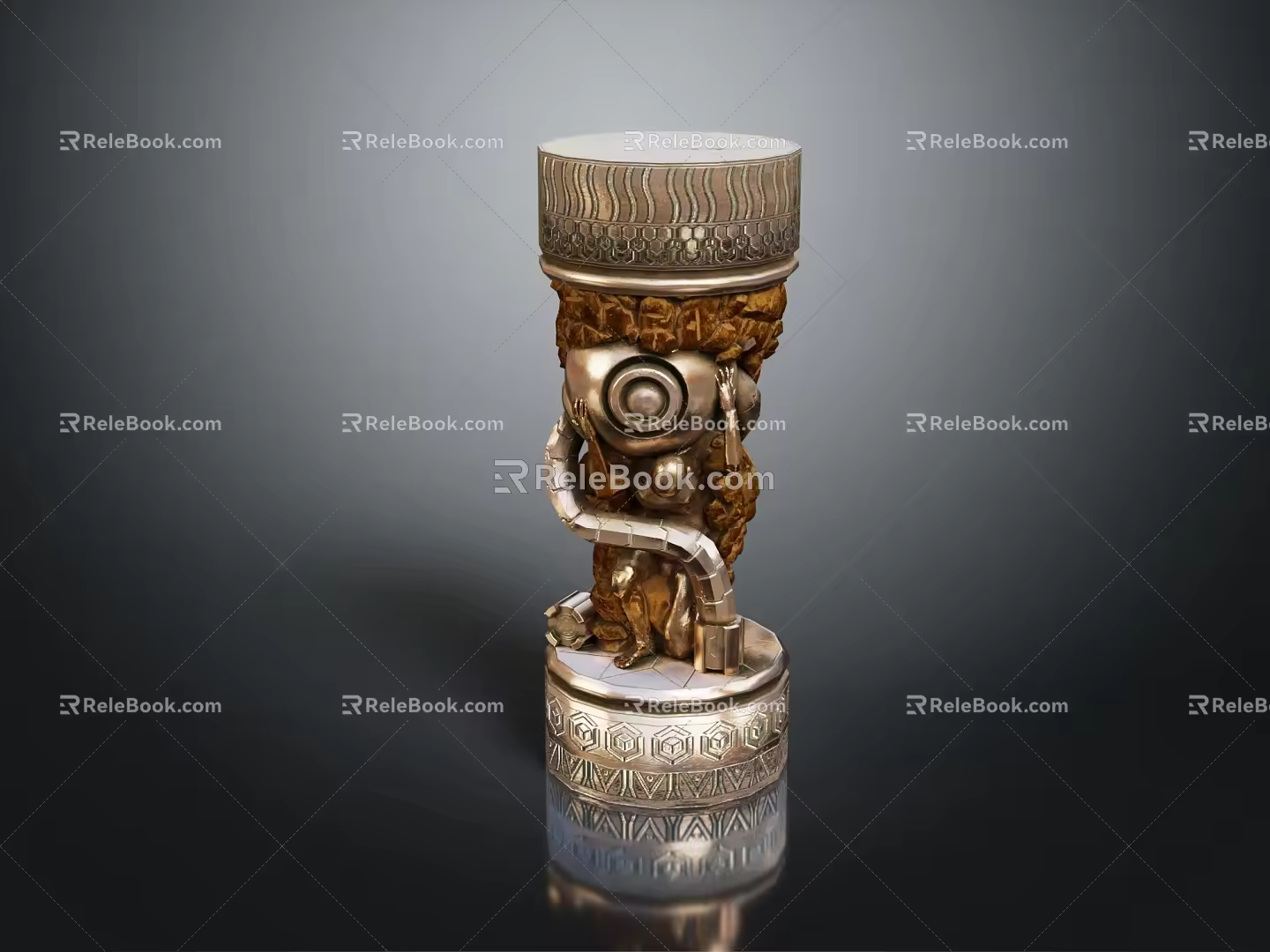 Vintage Column Sci-Fi Column Decorative Column Antique 3d model