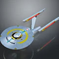 Futuristic Interstellar Spaceship With Circular Hull And Wing Structures In Cosmic Design 3d model