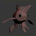 Red Metallic Goldfish With Large Tail Red Stripes On Dark Background