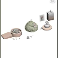 Kids Playroom Stuffed Rabbit Unicorn Green Bean Bag Wooden Basin With Colorful Balls Soccer Ball