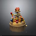 Colorful Multi Layered Dessert Tower Featuring Assorted Cakes Fresh Fruits And Festive Decorations