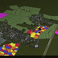 Aerial Planning of Regional Development with Green Areas Colorful Zones Buildings and Roads Layout