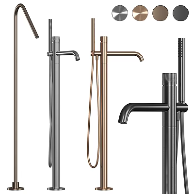Modern Bathroom And Kitchen Faucets In Matte Black Rose Gold Stainless Steel Designs 3d model