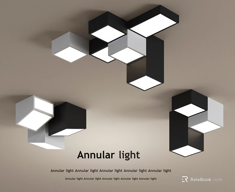 Annular Ceiling Light Modern Design With Adjustable Brightness And Geometric Structure 3d model 