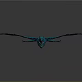 Game Movie Character Blue Bird With Black Patterns And Spread Wings Red Beak